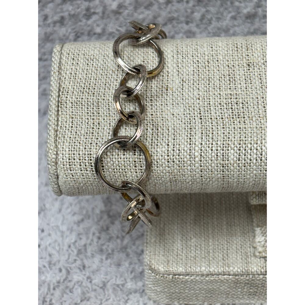 Monica Rich Kosann Sterling Silver Round Link Bracelet #63618